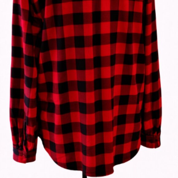 Club Room Red & Black Checkered Button-Down Shirt – Size L - Picture 9 of 11